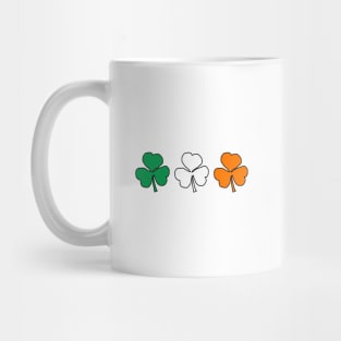 Three Small Shamrocks Irish Flag Color Mug